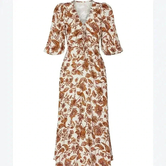 Floral Printed Midi NICHOLAS Danielle Dress Size 6 - Picture 1 of 10